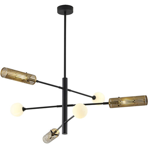 Canada 6 Light 45.6 inch Black and Gold Chandelier Ceiling Light